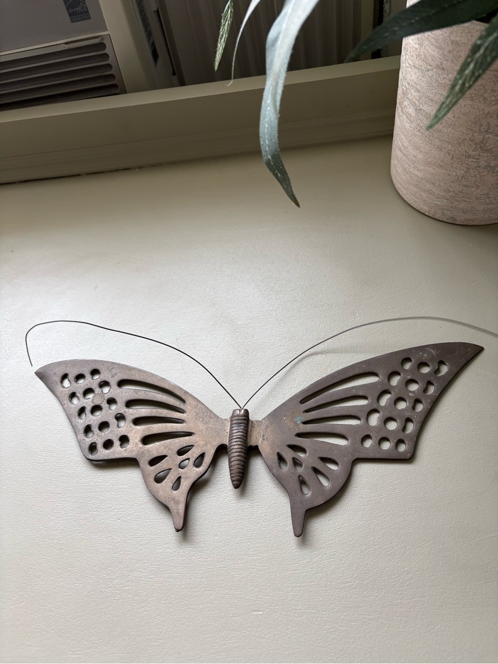 Vintage Mid-Century Modern (MCM) Brass Butterfly Wall Hanging.